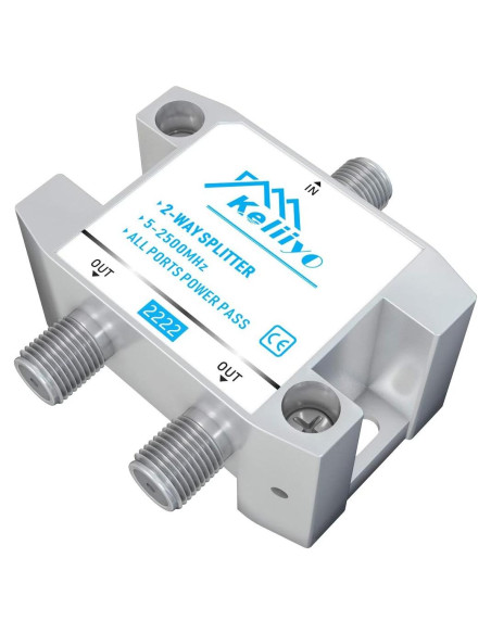 Divisor Coaxial Keliiyo 2 Vías 5-2500MHz para TV y Satélite