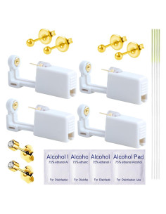 Kit de Perforación de Orejas 18 PCS - Pistola y Aretes de Oro