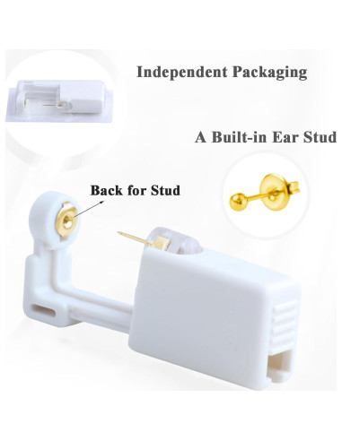 Kit de Perforación de Orejas 18 PCS - Pistola y Aretes de Oro