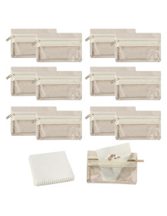 12 Bolsas de Joyería Transparentes Hoohnnaa con Paños de Pulido