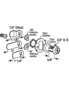 Cerradura de Cajón y Gabinete Prime-Line U 9941KA Acero Inoxidable 2