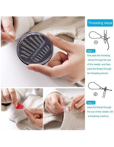 Kit de Costura Portátil 128 Piezas Bordado Vintage Verde