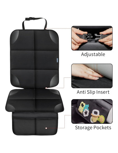 Protector de Asiento de Coche Psumuabrre Negro para Niños y Mascotas