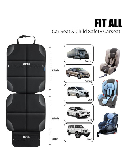 Protector de Asiento de Coche Psumuabrre Negro para Niños y Mascotas