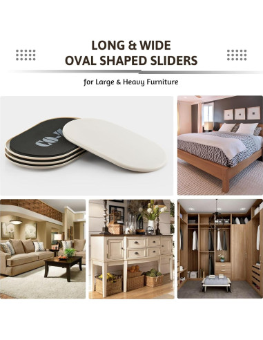 Deslizadores de Muebles Ovalados CO-Z 24.1 cm - Paquete de 4
