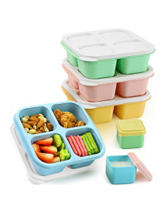 Contenedores de Snack Caperci Bento 4 Compartimentos - 4 Piezas