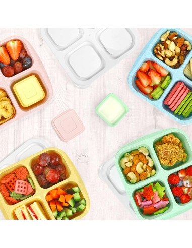 Contenedores de Snack Caperci Bento 4 Compartimentos - 4 Piezas