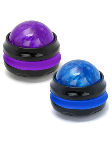 Bola de Masaje Coolrunner QT - Paquete de 2, 12cm, Azul y Morado