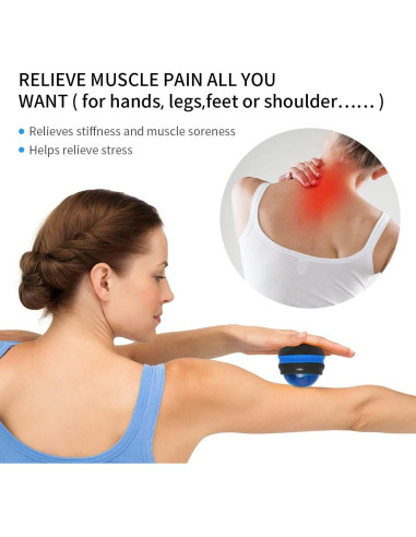 Bola de Masaje Coolrunner QT - Paquete de 2, 12cm, Azul y Morado