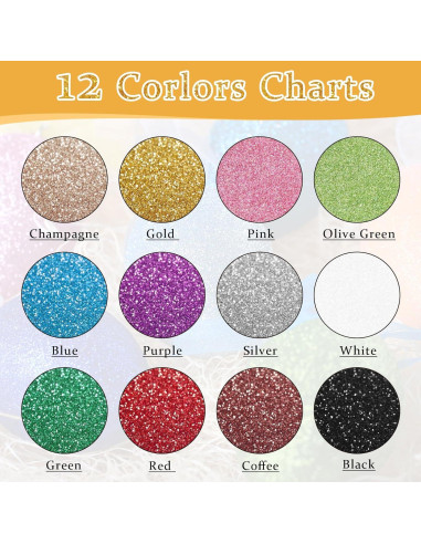 Set de 12 Colores de Brillantina Fina PIXGLITTER 192.78 g