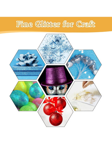 Set de 12 Colores de Brillantina Fina PIXGLITTER 192.78 g