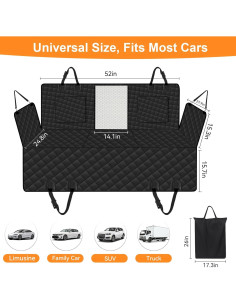 Extensor de Asiento Trasero para Perros Rusrb8n Negro 132x160cm 2