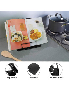 Soporte de Libro Citmage Ajustable de Metal Negro 21x16.5cm 2