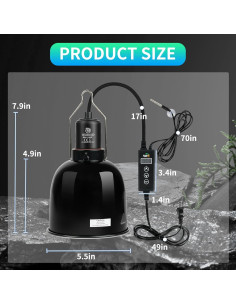 Lámpara de Reptiles REPTI HOME Dome 14 cm con Pantalla LED 100W 2