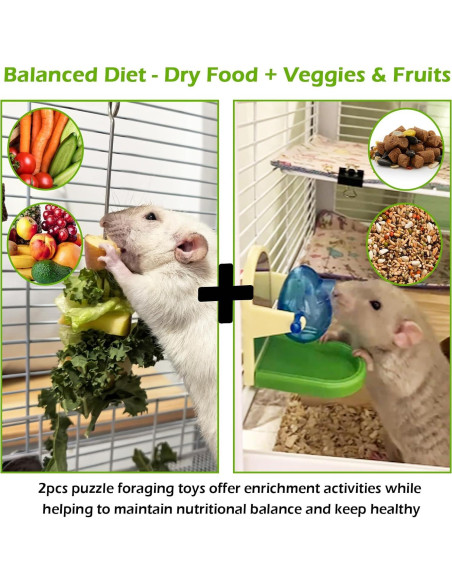 Juego de Juguetes de Enriquecimiento Jevnd para Ratas 2 Piezas