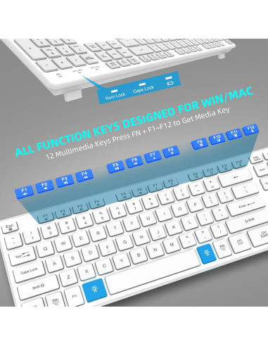 Teclado Inalámbrico BFRIENDit RF1430 - Teclas Silenciosas