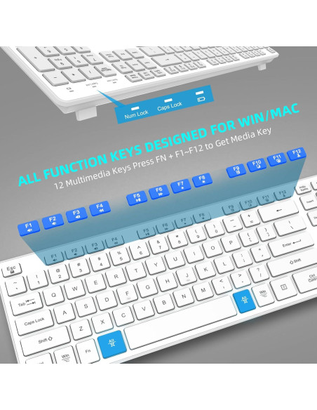 Teclado Inalámbrico BFRIENDit RF1430 - Teclas Silenciosas