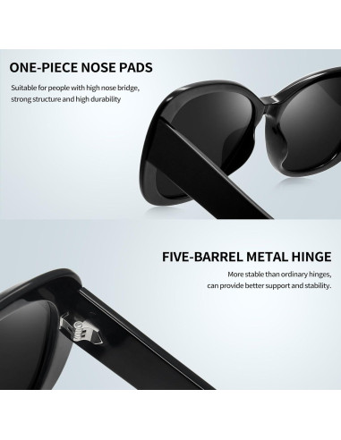 Gafas de sol Joopin de acetato grandes con protección UV polarizada