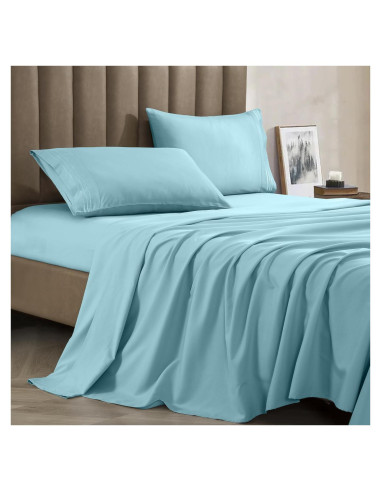 Conjunto de Sábanas Microfibra Celine Linen Individual Aqua 1800 Hilos