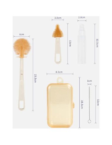 Juego de limpieza de biberones HubHnb - 6 piezas portátil