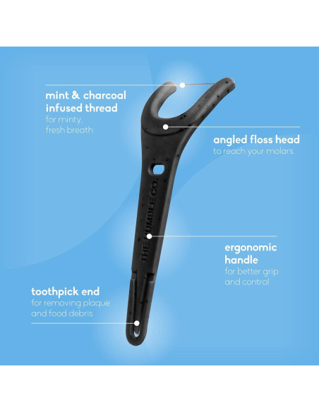 Palillos de Hilo Dental The Humble Co. 200 Unidades Carbón