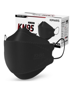 Mascarillas KN95 KIMARS Paquete de 50, Negra, Eficiencia 95%