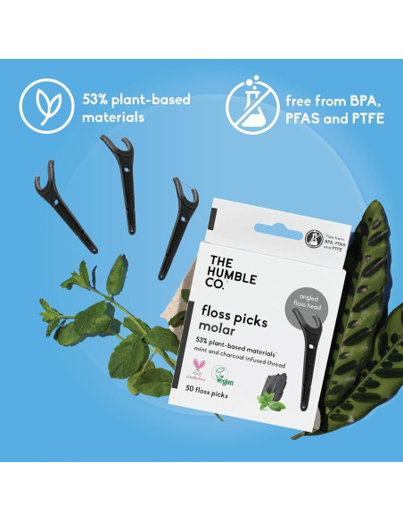 Palillos de Hilo Dental The Humble Co. 200 Unidades Carbón