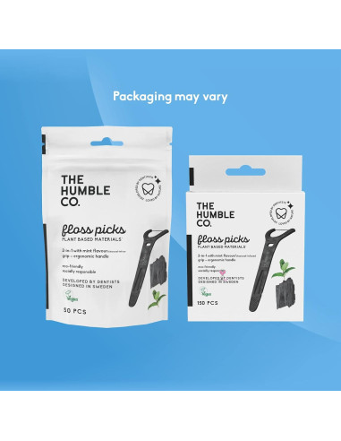 Palillos de Hilo Dental The Humble Co. 200 Unidades Carbón