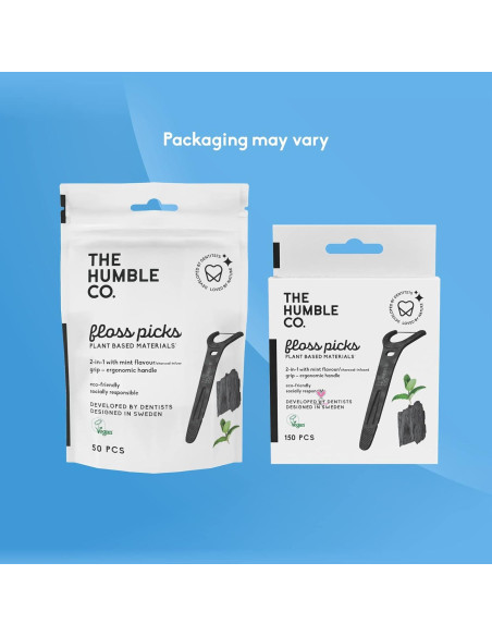 Palillos de Hilo Dental The Humble Co. 200 Unidades Carbón