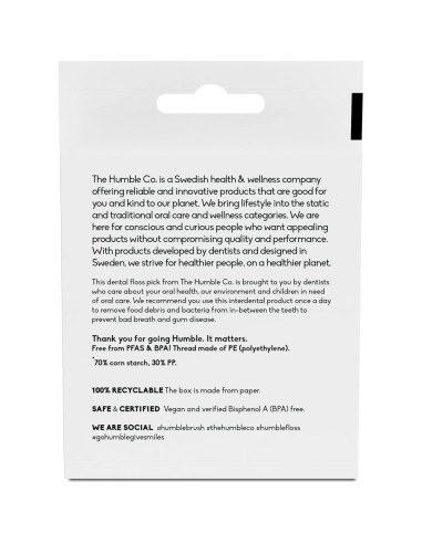 Palillos de Hilo Dental The Humble Co. 200 Unidades Carbón