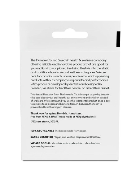 Palillos de Hilo Dental The Humble Co. 200 Unidades Carbón
