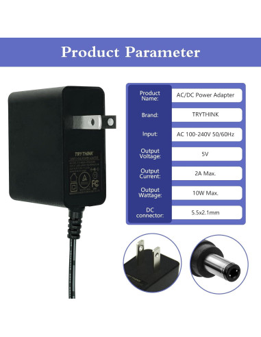 Adaptador de Alimentación Universal 5V 2A TRYTHINK 10W 9 Conectores