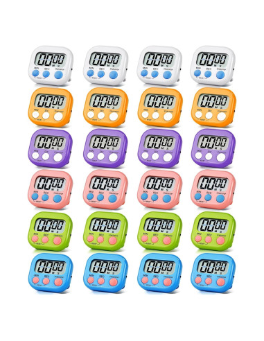 Paquete de 24 Temporizadores Digitales CZBRO Magnéticos