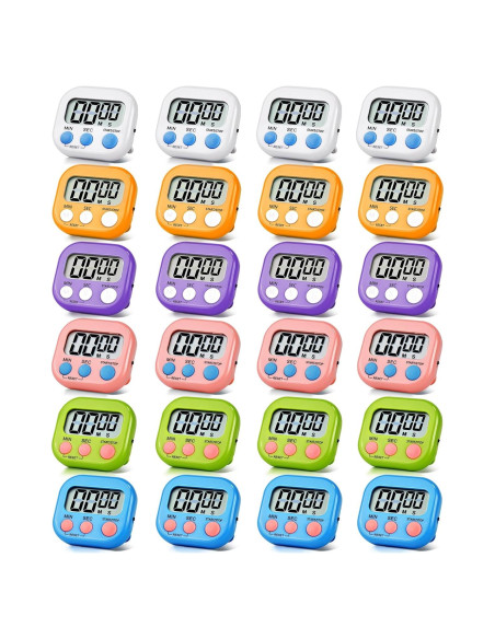 Paquete de 24 Temporizadores Digitales CZBRO Magnéticos