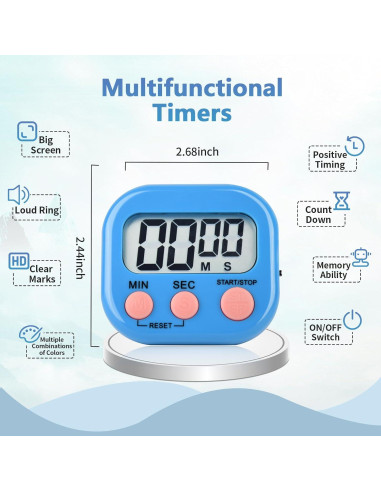 Paquete de 24 Temporizadores Digitales CZBRO Magnéticos