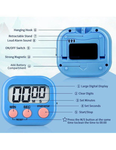 Paquete de 24 Temporizadores Digitales CZBRO Magnéticos