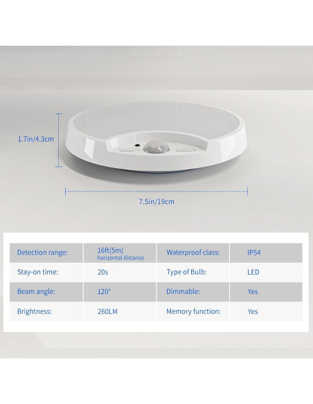 Luz de Techo LED Inalámbrica HM SLK246 con Sensor de Movimiento