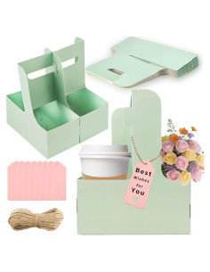 Portavasos Plegables Turmaster para 2 Tazas - Paquete de 8 Verde