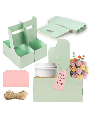 Portavasos Plegables Turmaster para 2 Tazas - Paquete de 8 Verde