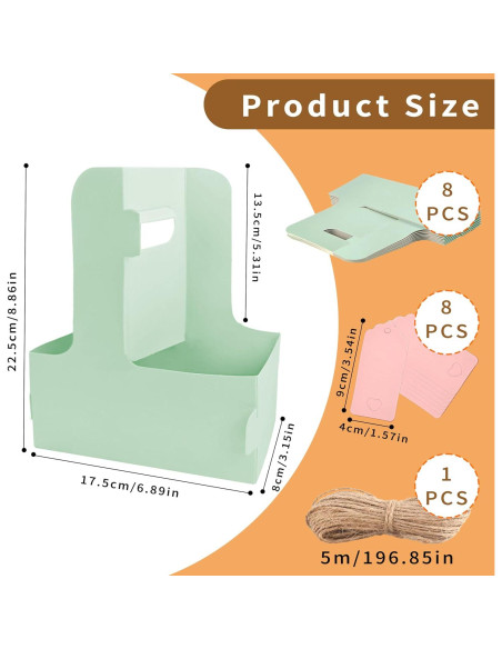 Portavasos Plegables Turmaster para 2 Tazas - Paquete de 8 Verde