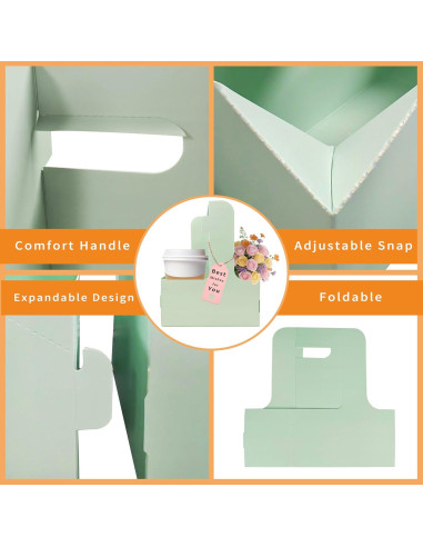 Portavasos Plegables Turmaster para 2 Tazas - Paquete de 8 Verde