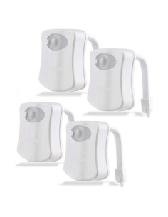 Luz Nocturna LED para Inodoro ZEZHOU - Paquete de 4, 8 Colores