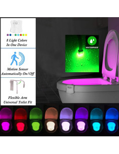 Luz Nocturna LED para Inodoro ZEZHOU - Paquete de 4, 8 Colores 2