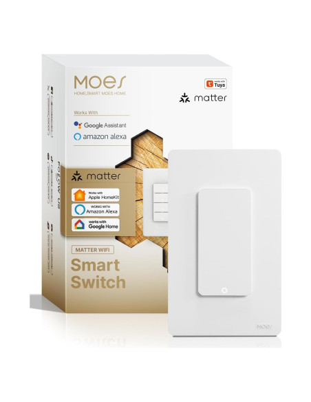 Interruptor de Luz Inteligente MOES Matter 2.4GHz Doble