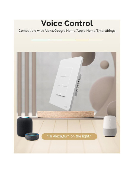Interruptor de Luz Inteligente MOES Matter 2.4GHz Doble