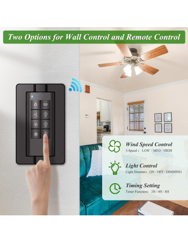 Kit Control Remoto Ventilador Techo COREBAY WiFi 3 Velocidades