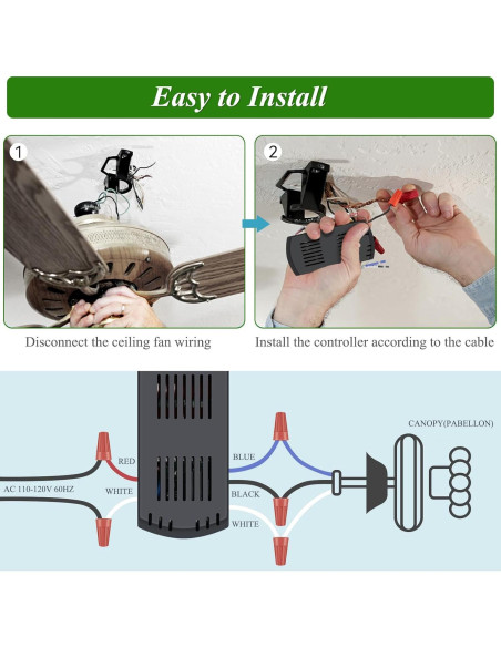 Kit Control Remoto Ventilador Techo COREBAY WiFi 3 Velocidades