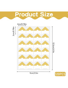 120 Esquinas de Foto Doradas Autoadhesivas Abeillo 5 Hojas 2