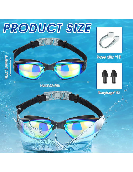 Gafas de Natación Treela 10 Pcs Antivaho Silicona Ajustables