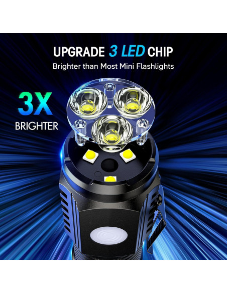 Linternas Mini Recargables LETMY 2 Paquete 3 LED 4 Modos Linternas Mini Recargables LETMY 2 Paquete 3 LED 4 Modos